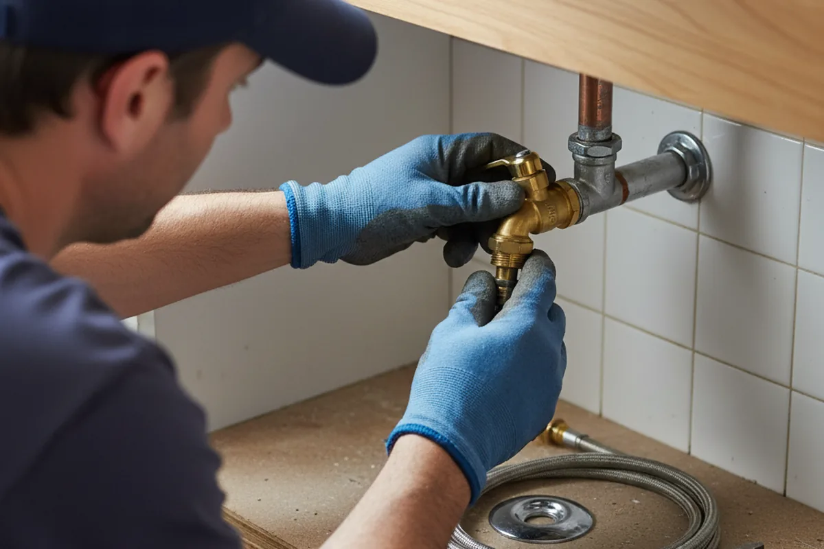 Shutoff valve and fitting work during Burst Pipe Repair in Fairview